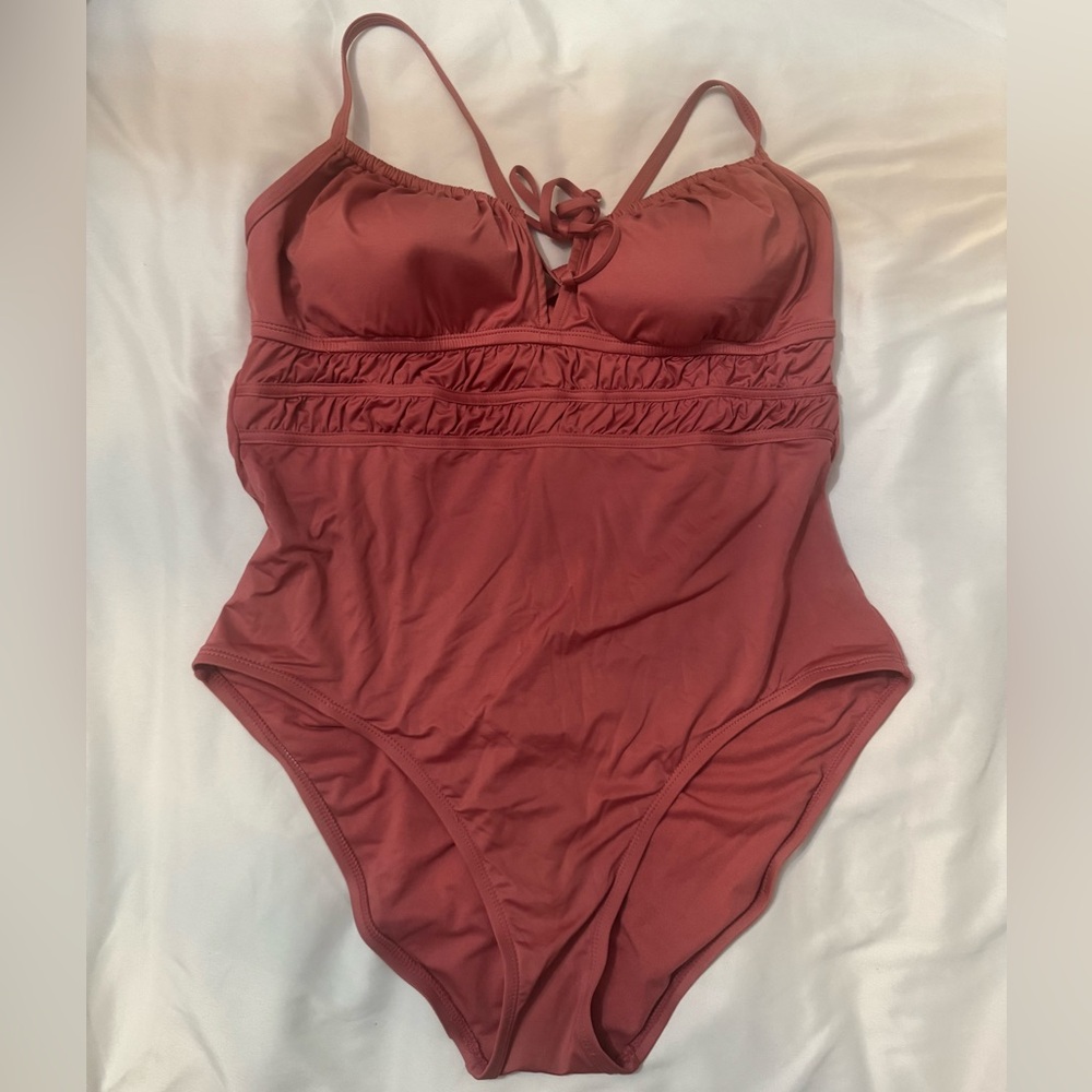 Kona Sol Coral One-Piece Swimsuit XL